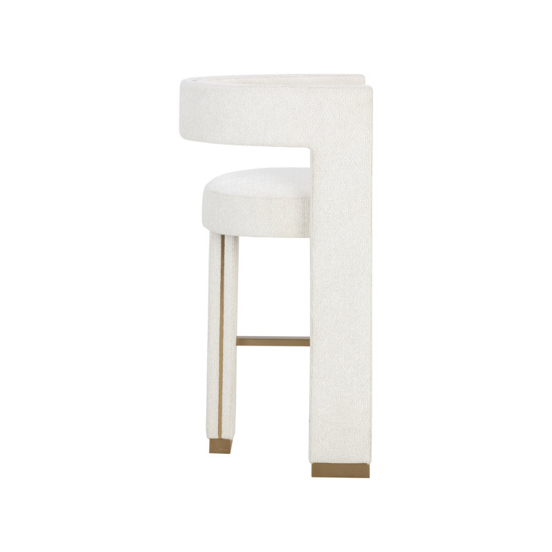 Upholstered Stool with Solid Wood Frame, Bar Stool (30" Seat Height)