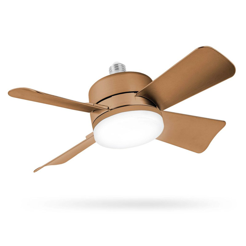 Bell + Howell Socket Fan Ceiling Cool Light with Remote Control, 1000 Lumens, Bronze