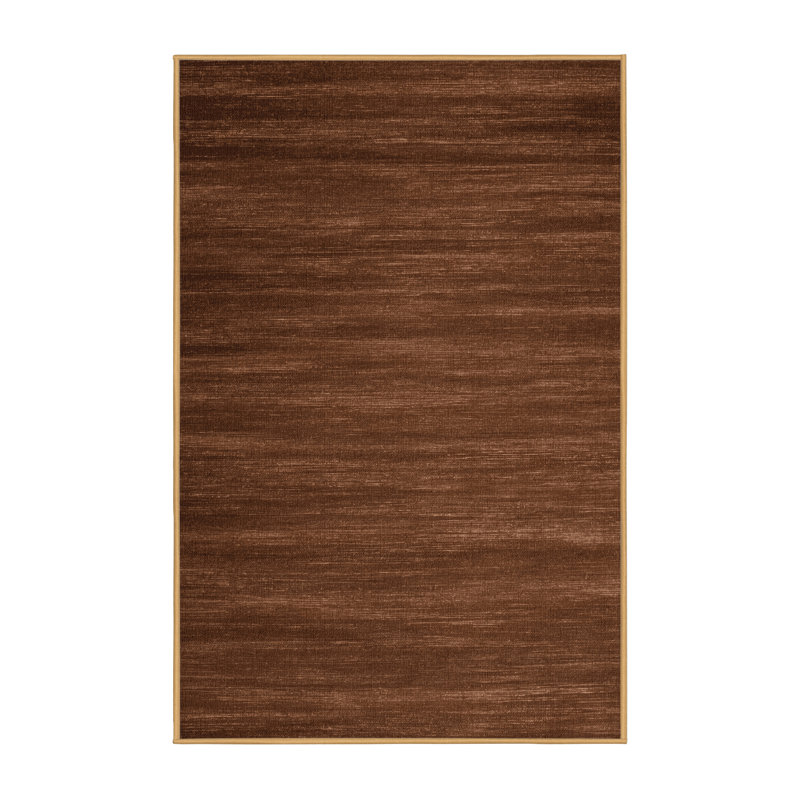 Tapis brun uni lavable à la machine, Rectangulaire 7 pi x 10 pi