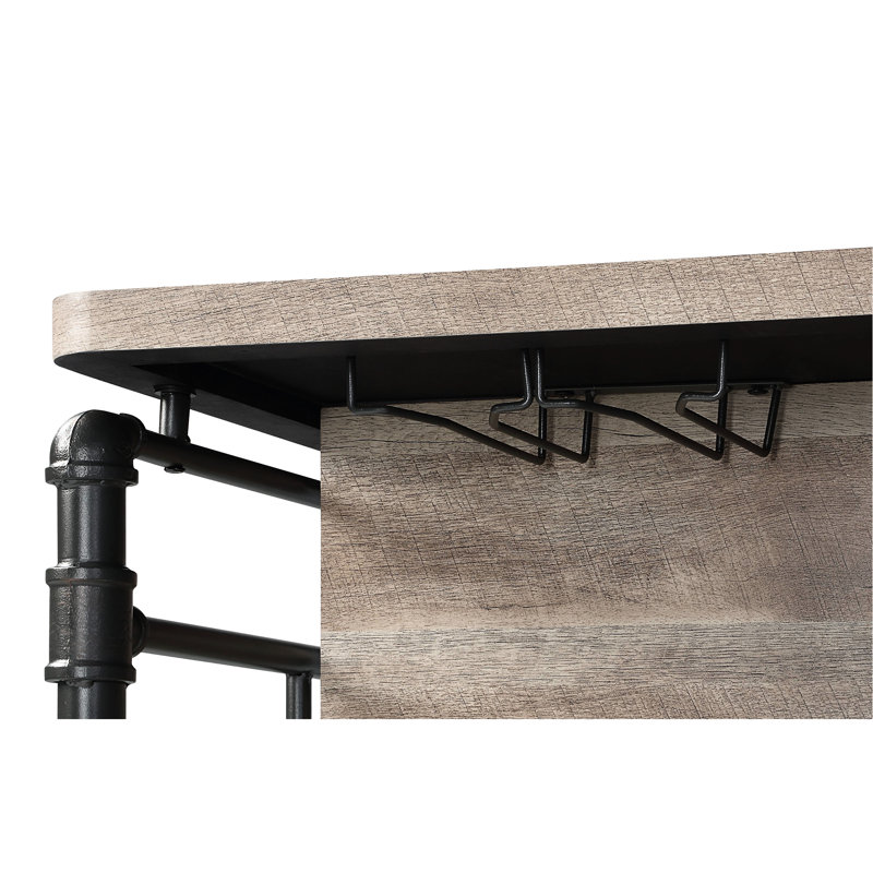 Counter Height Table With Weight Limit, Antique Oak & Sandy Gray Powder Coated Legs, And