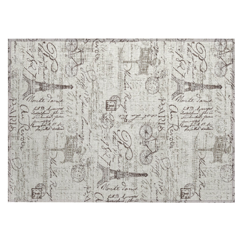 Tapis fantaisie lavable à la machine intérieur / extérieur Eden ACN2209, Rectangle 1 pi 8 po x 2 pi 6 po