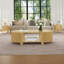 Table basse ovale cannelée avec rangement pour le salon, bois d'hévéa massif, 1 tablette et 2 portes de rangement ouvertes, naturel, 47 po-68783097