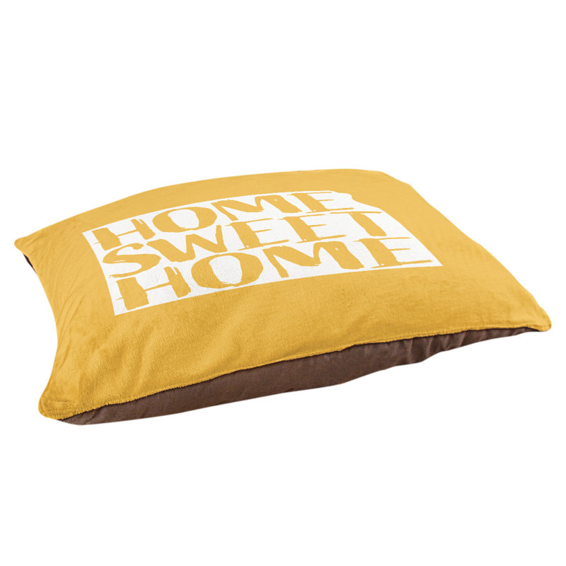 Oreiller pour chien d’intérieur doux kansas home, Grand (l 50 po x P 40 po x H 7 po), Jaune