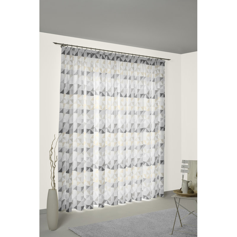 Bernd Room Darkening Single Panel, 132cm Width x 145cm Drop, Light grey/Grey