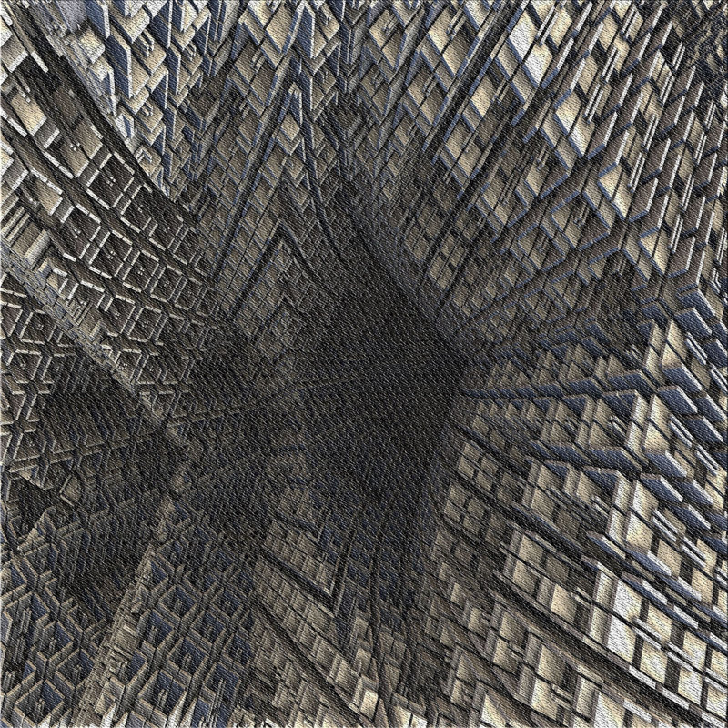 Tapis gris tissé à la machine, Carré 7 pi
