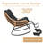 Patio Wicker Rocking Chair With Cushion and Footrest-1049448809