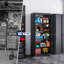 Armoire de rangement en acier robuste (H 70,87 po x l 31,5 po x P 15,7 po) avec serrure et 4 tablettes réglables pour le garage et le bureau