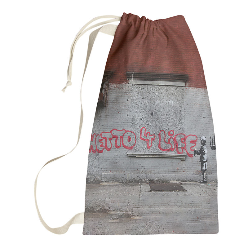 Fabric Laundry Bag with Handles, Large (36" H x 28" W x 1" D)