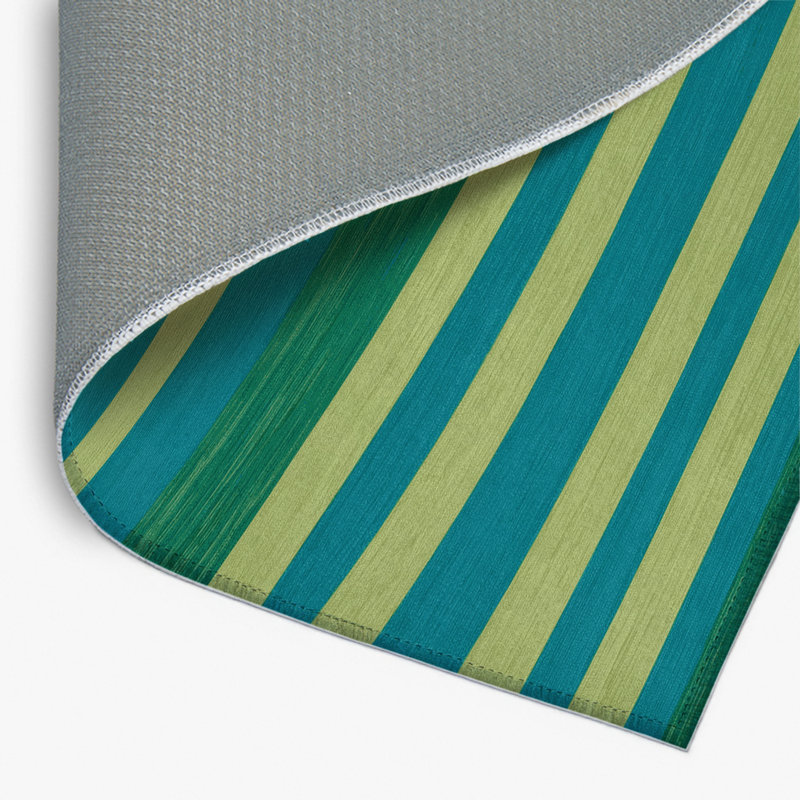 Tapis intérieur / extérieur bleu HorizontalStripes, Rectangulaire 2 pi x 3 pi