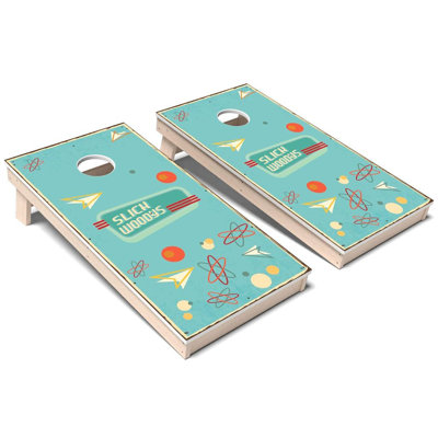 Ensemble de planche de jeu de cornhole en composite rétro toutes années 50
