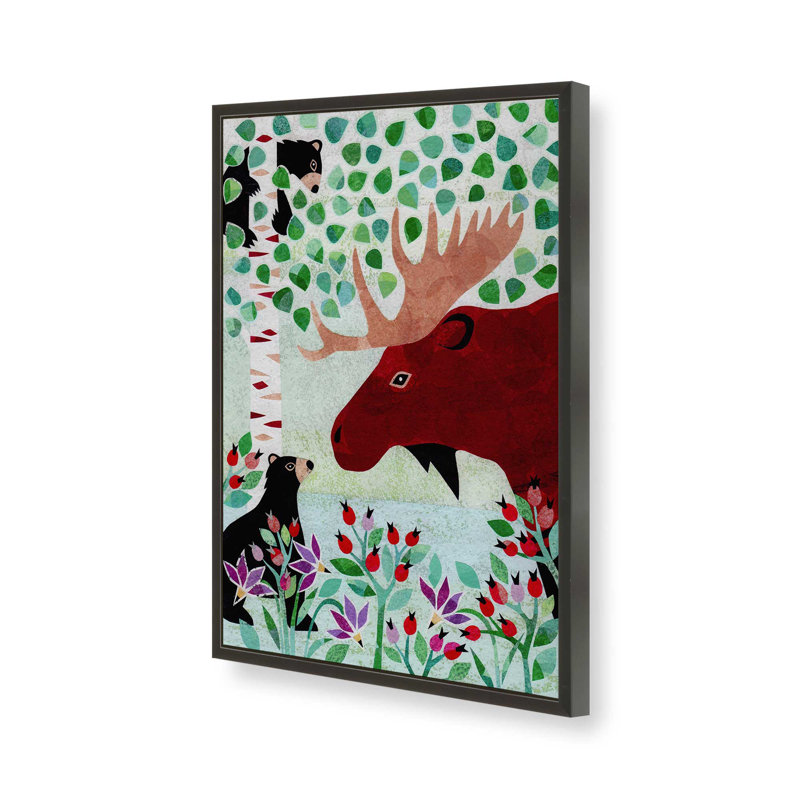«Wilderness Collage I» par Kim Conway, reproduction d'art, Impression sur cadre ouvert sans papier mat, Noir