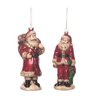  Ensemble de 2 décorations de Noël en verre