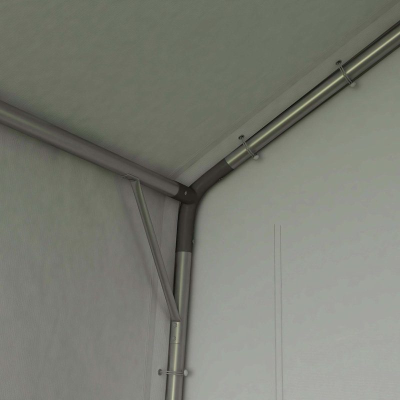 Outsunny 7' X 12' Garden Storage Tent, Heavy Duty Outdoor Shed, Waterproof Portable Shed Storage Shelter With Ventilation Window And Large Door For Bike, Motorcycle, Garden Tools, Beige
