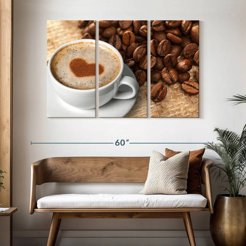 Yarlin Heart Coffee, 32" H x 50" W