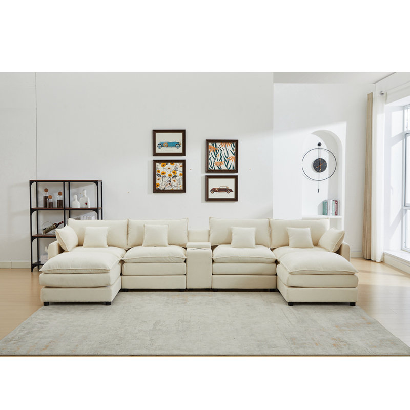 Canapé modulaire inclinable rembourré, Gris