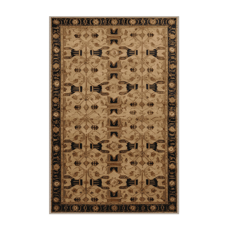 Tapis brun français lavable à la machine, Rectangle 8 pi x 10 pi