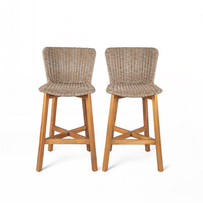 Ensemble de 2 tabourets de bar avec repose-pieds
