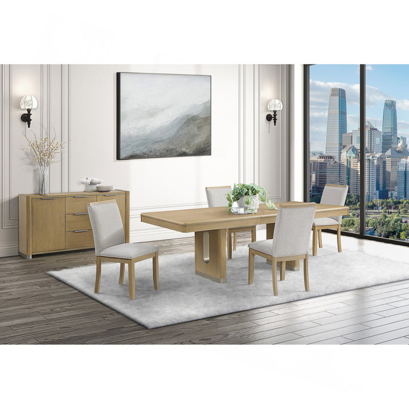 ENSEMBLE DE TABLE ET DE CHAISES 5 PCS DANS UN FINITION NATURELLE