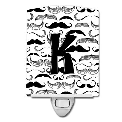 Éclairage de nuit en céramique moustache initial