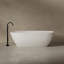 Baignoire de trempage autoportante blanche à surface solide 59 "x 28" avec trop-plein et bonde escamotable MonBlari-126677985-126414426
