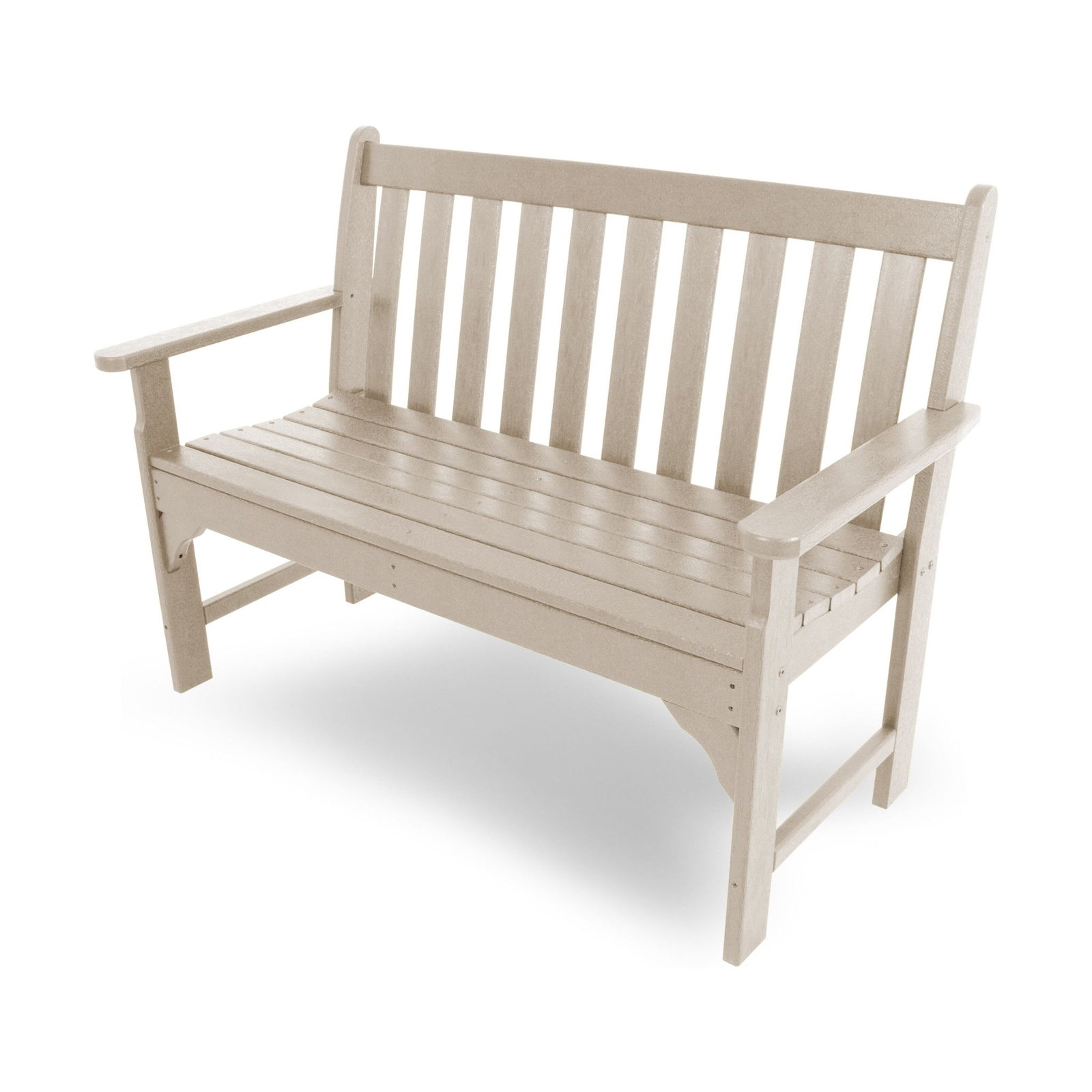 POLYWOOD® Vineyard Garden Bench, 35.25" H x 48" W x 24" D, Sand