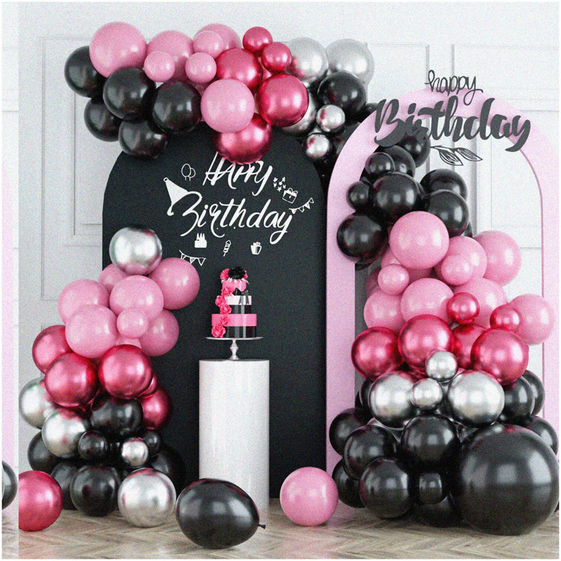 15th Birthday Glitter Black & Gold Streamer Kit 15 pcs