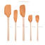 Flex-Core Spatula Wood Handle Set of 5 - Apricot