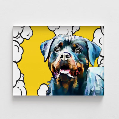 Pop Dog III By Kim Curinga, Funny Rottweiler Poster Owner Gift Idea, Pop Colorful Dog Artwork Decor, Large Dog Poster Print 166934Z