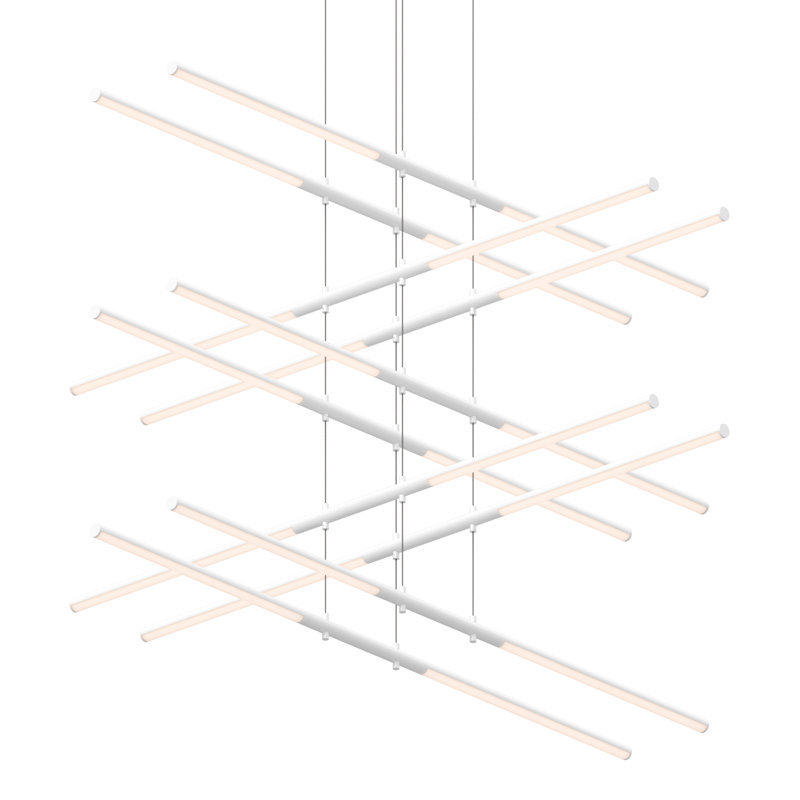 Tik-Tak 20 - Light Dimmable LED Tiered Chandelier, Satin White