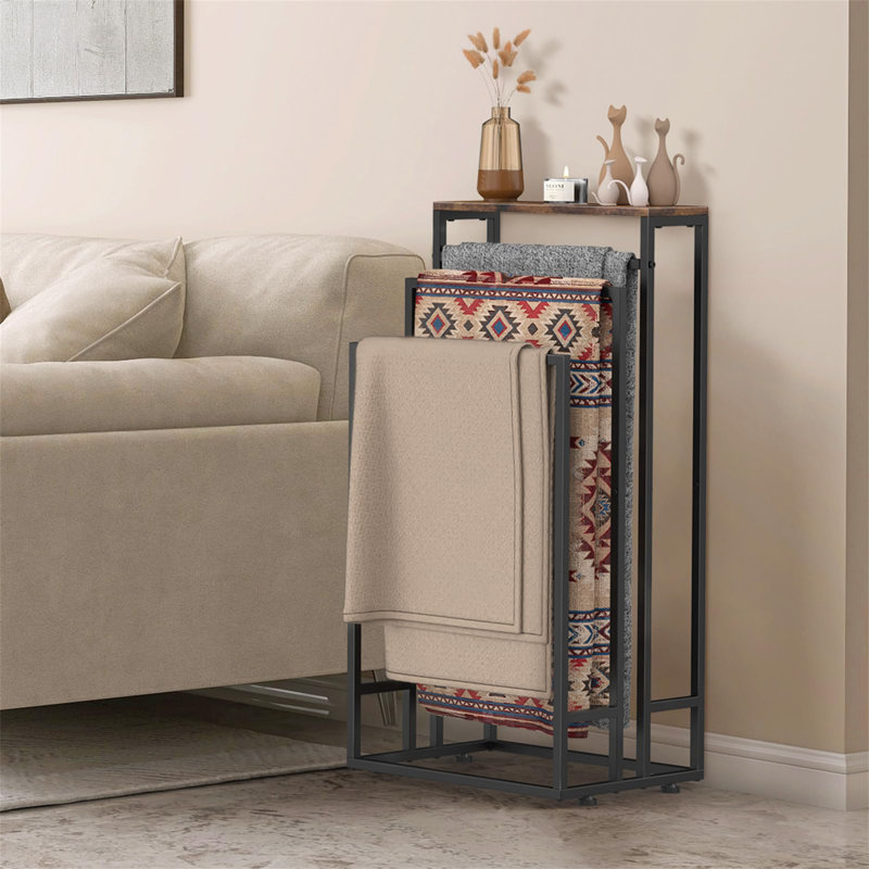 Freestanding Towel Stand, Brown/Black