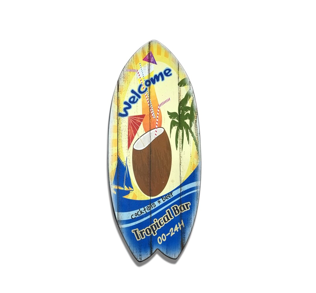 Leinwandbild Deko Surfboard Kokosnuss