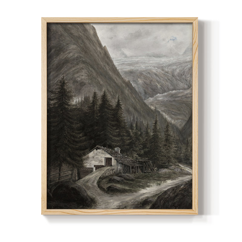 Reproduction encadrée vintage en bois massif Cxxxvi, Naturel, H 21 po x l 17 po