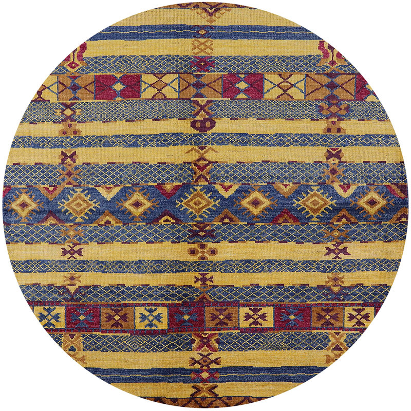 Alwillie Southwestern Indoor Rug, Round 8'