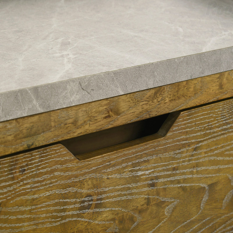 Table de chevet moyenne à 1 tiroir en chêne avec DEL intégrée