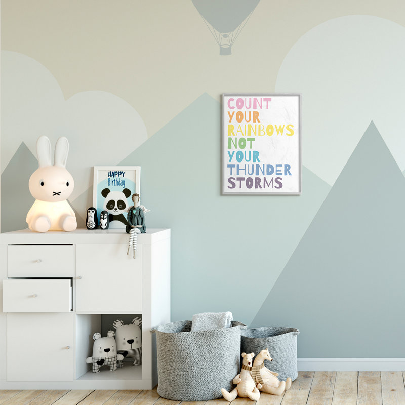 Texte de l'arc-en-ciel Bittner Count Rainbows Not Thunder Storms, Estampe numérique Farmhouse, H 20 po x l 16 po x P 1,5 po