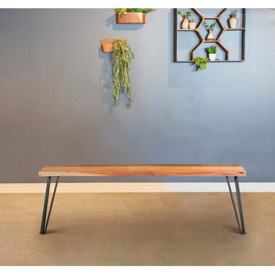 Banc de salle à manger en acacia aux bords naturels