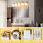 Luminaire de salle de bain moderne 5 lumières au-dessus du miroir, lumières de meuble-lavabo en laiton, abat-jour en verre blanc laiteux, douille E26 (ampoules non incluses)-2137335974-2116370056-2116370061