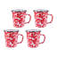 Set of 4 Solid Red Latte Mugs-1940392347