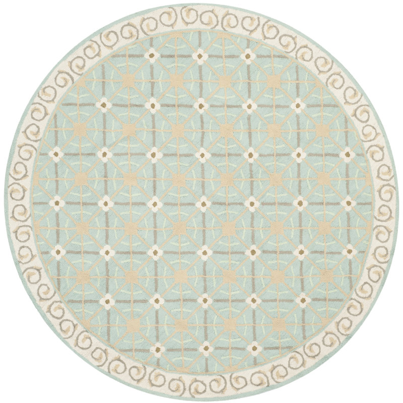 Wykoff Hand Hooked Cotton Pile Southwestern Rug, Round 6'