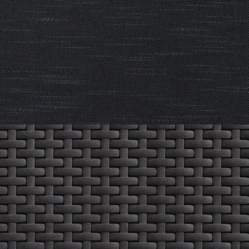 Ensemble de conversation modulaire en rotin avec coussins 6 pièces Jeramya Red Barrel Studio®, Noir, Noir