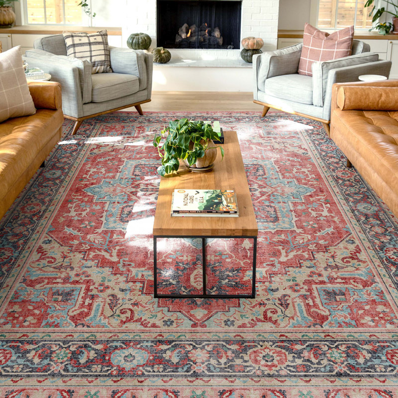 Kehr Tirana Vintage Medallion Oriental Red Flat-Weave Rug, Rectangle 7'7" x 9'10"