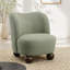 Fauteuil d'appoint 1pc de style contemporain revêtu de tissu bouclé et rembourré avec des pieds sphériques et un dossier incurvé au fini vert-130207676-130207678