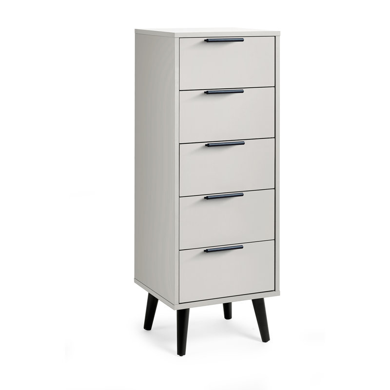 Mamani 45cm W 5 - Drawer Chest of Drawers, Silk Grey