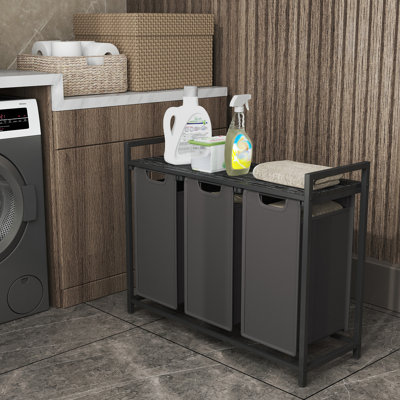 Laundry Hamper with 3 Pull-Out and Removable Bags