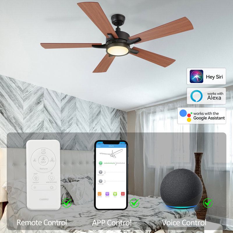 Ventilateur de plafond intelligent avec lumière Garaitz