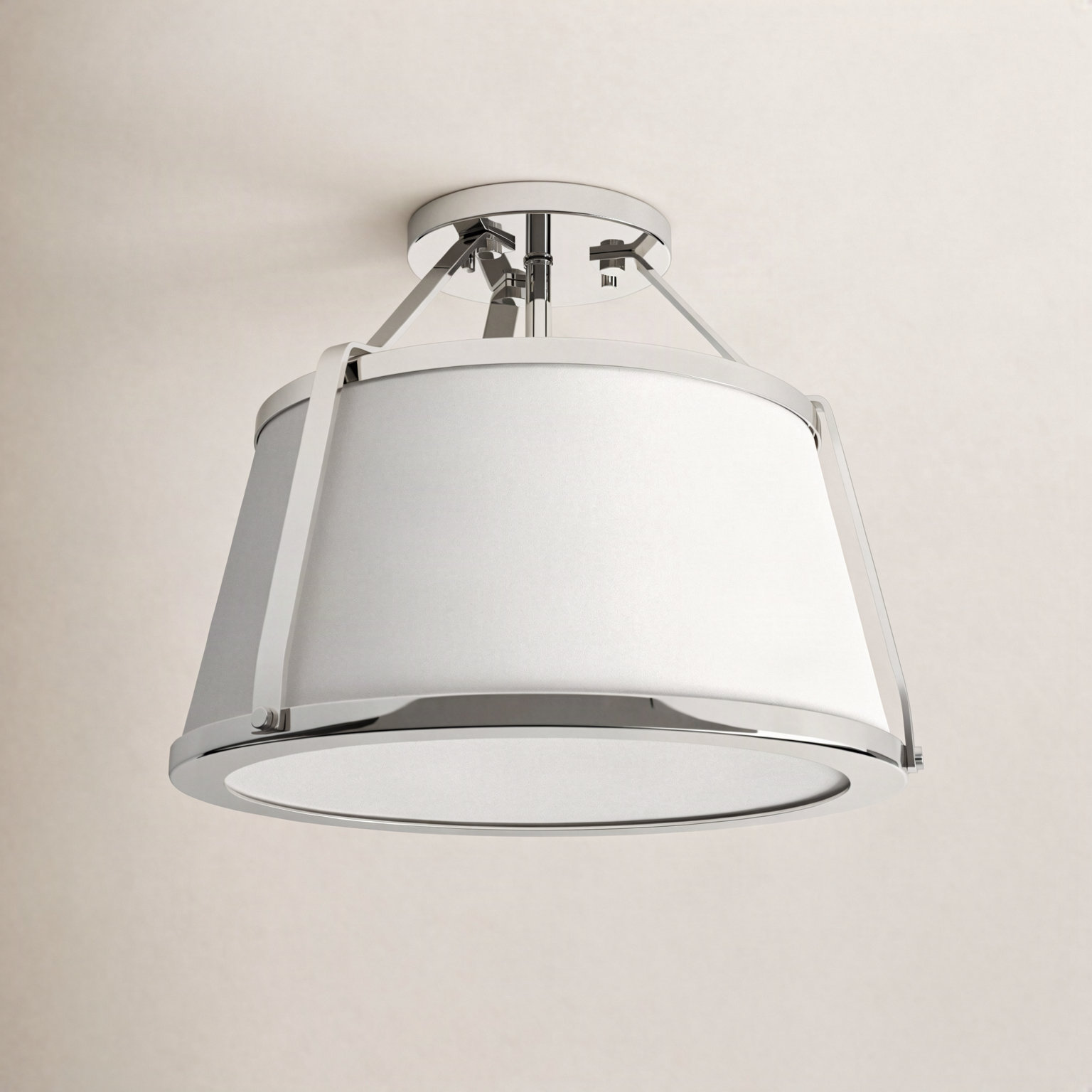 Vonnie 3 Light Semi Flush Mount, Polished Nickel