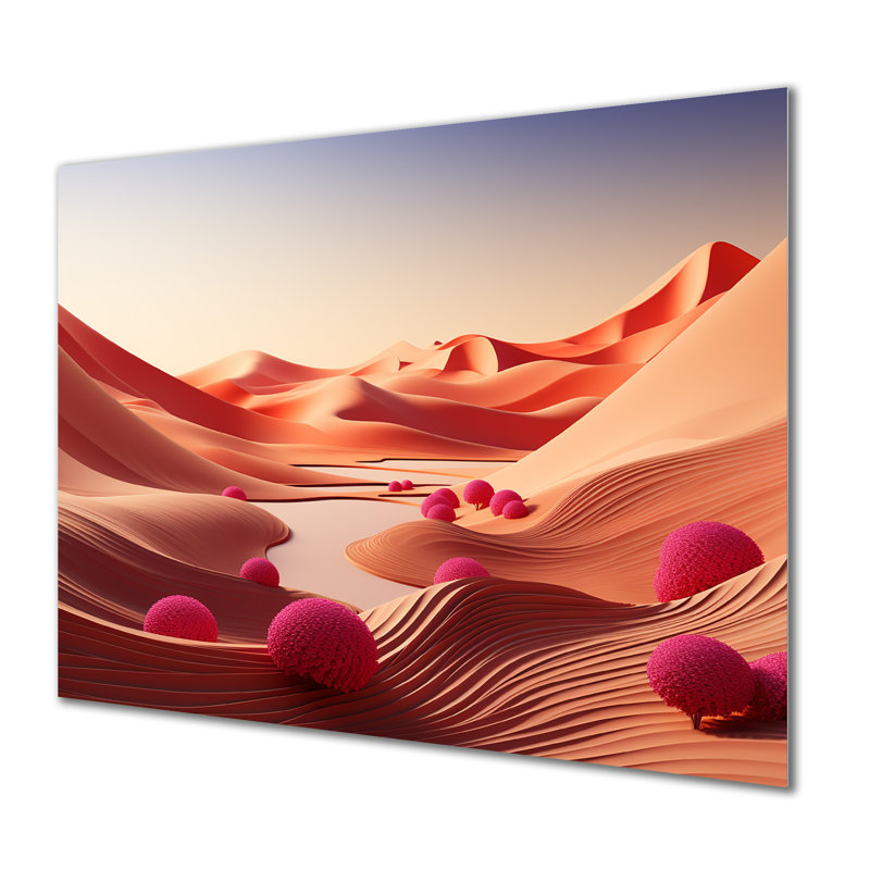 Arid horizon aride sur la planète Mars - désert, art mural en métal, H 12 po x l 20 po x P 1 po