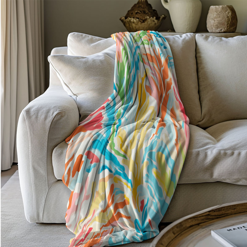 Coral Reef Art - 1 pièce Sherpa Premium, L 60 po x L 80 po