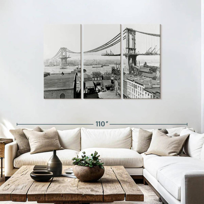Lilie Manhattan Bridge Construction, 48" H x 74" W