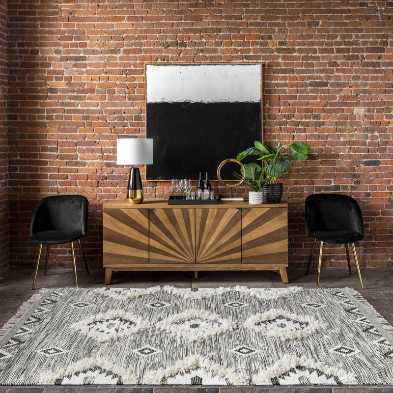 Southwestern Wool Hand Woven Area Rug, Rectangle 152 x 244cm
